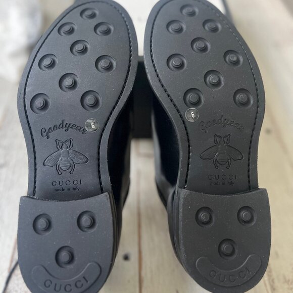 *NEW* GUCCI LACE UP LOAFER NERO SIZE G6 (7M/8.5W) RETAIL $1,200 IN BOX - Picture 4 of 8